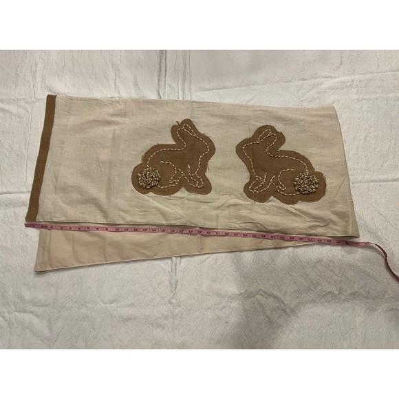 Farmhouse Table runner burlap bunny Easter Nicole Miller - Picture 4 of 9